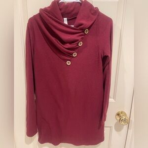 FLAMINGO URBAN Maroon Cowl Neck Tunic